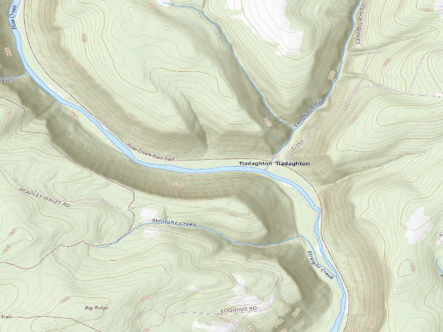 USGS topographic map of Tioga State Forest roadside campsite Tiadaghton 005