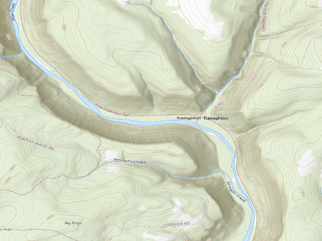USGS topographic map of Tioga State Forest roadside campsite Tiadaghton 003