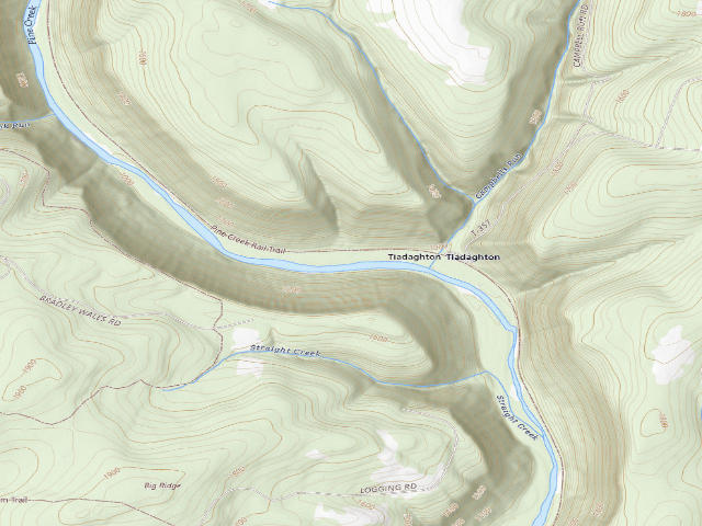 USGS topographic map of Tioga State Forest roadside campsite Tiadaghton 002