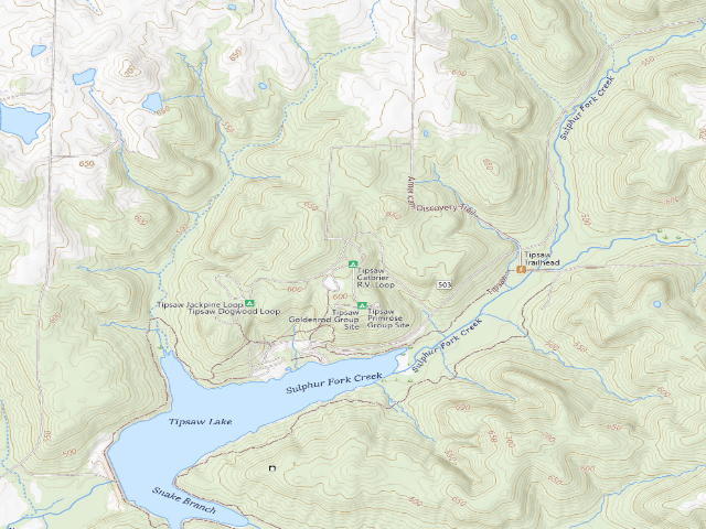 USGS topographic map of Tipsaw Catbrier R.V. Loop