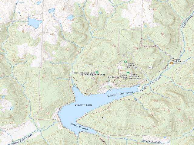 USGS topographic map of Tipsaw Jackpine Loop