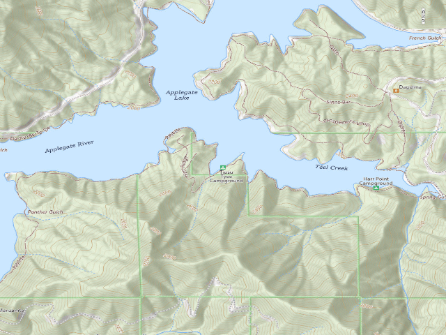 USGS topographic map of Tipsu Tyee Campground
