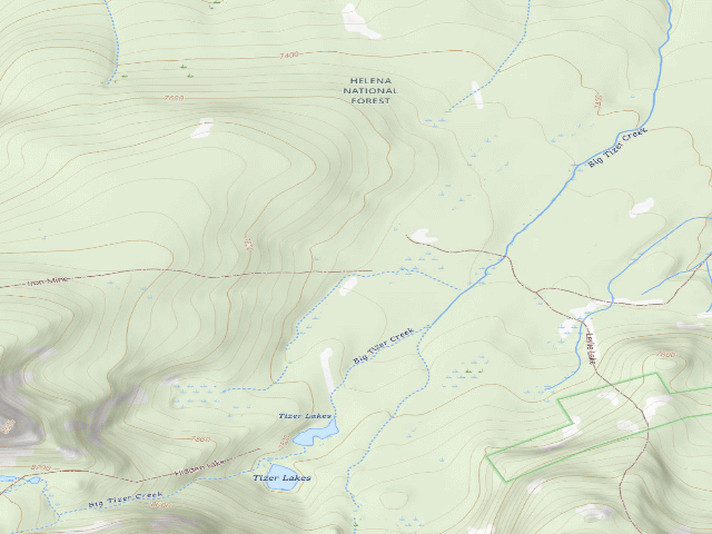 USGS topographic map of Tizer Rd 164 009