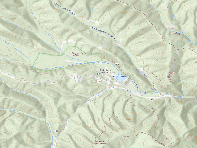 USGS topographic map of Todd Lake Campground