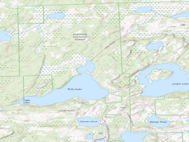 USGS topographic map of Tofte Lake Site 2