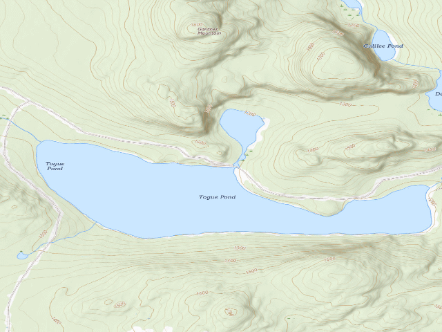 USGS topographic map of Togue West (Deboullie Public Land)