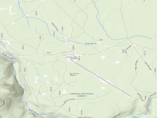 USGS topographic map of Toketee Airstrip