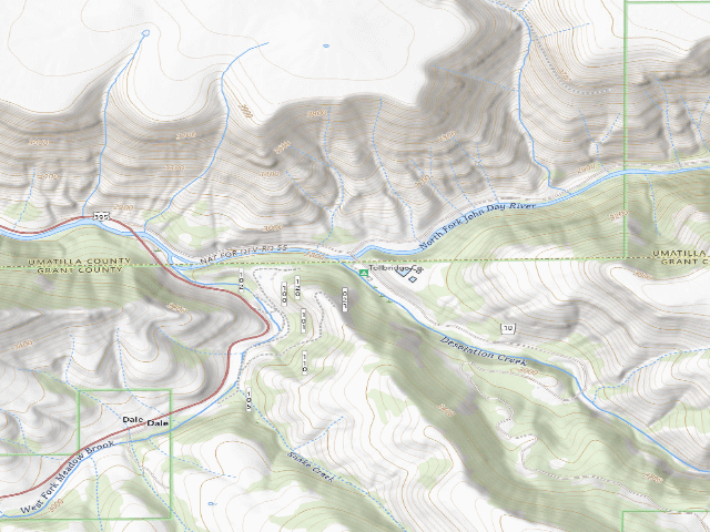 USGS topographic map of Tollbridge Campground