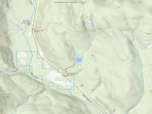 USGS topographic map of Tom Poole Campsite
