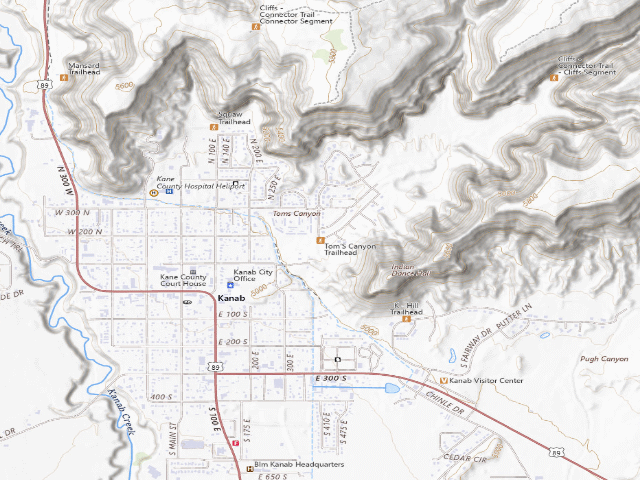 USGS topographic map of Tom'S Canyon Trail