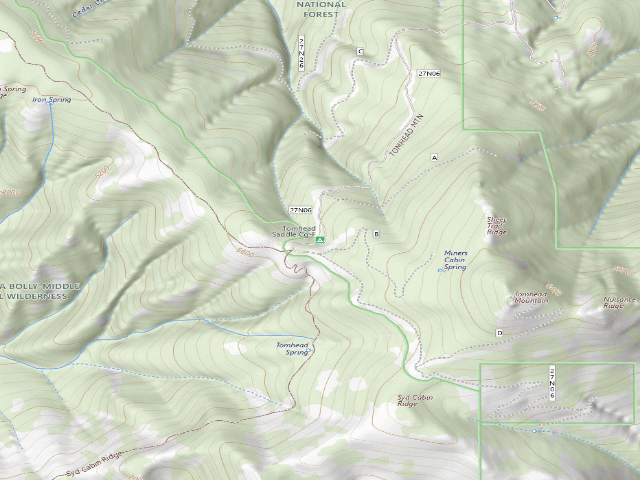 USGS topographic map of Tomhead Saddle Cg-F