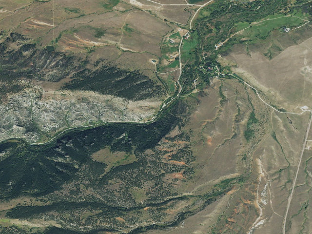 Aerial image of Tongue River Canyon PAA Campground