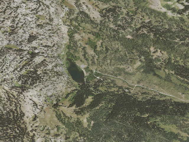 Aerial image of Tony Grove Lake Campground