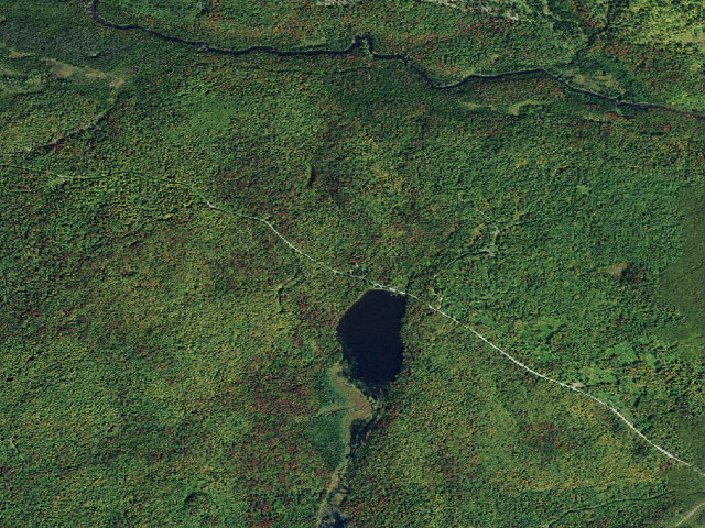 Aerial image of Tooley Pond Campsite (Grass River Wild Forest)