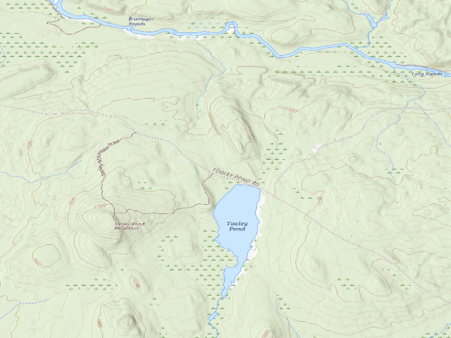 USGS topographic map of Tooley Pond Campsite (Grass River Wild Forest)