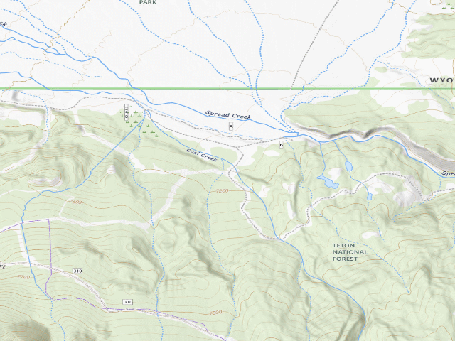 USGS topographic map of Toppings Spread 13As