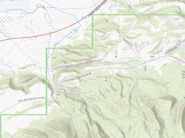 USGS topographic map of Toppings Spread 18A