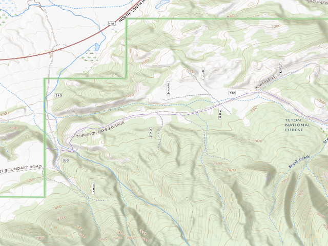 USGS topographic map of Toppings Spread 20