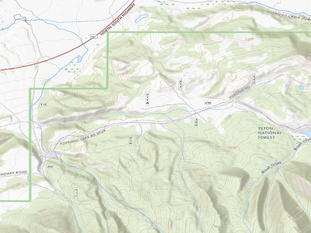 USGS topographic map of Toppings Spread 21B