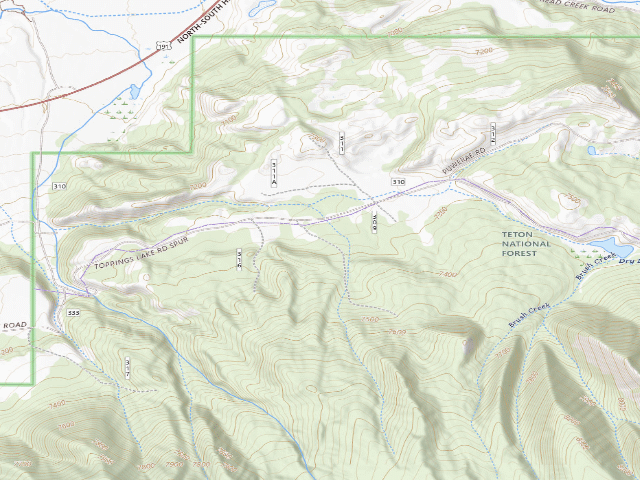 USGS topographic map of Toppings Spread 22
