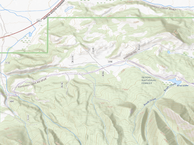 USGS topographic map of Toppings Spread 23