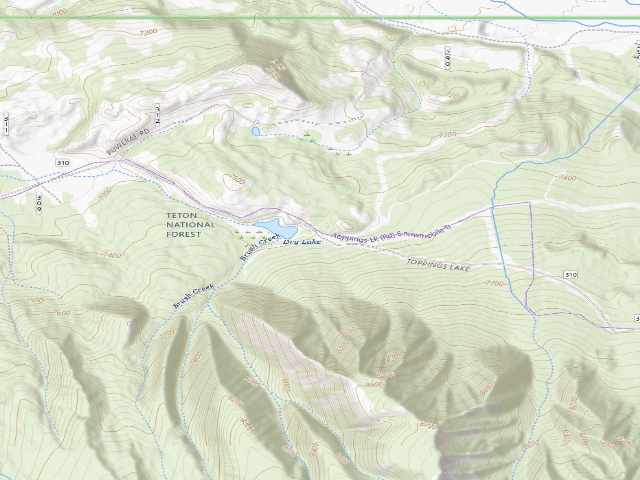 USGS topographic map of Toppings Spread 26