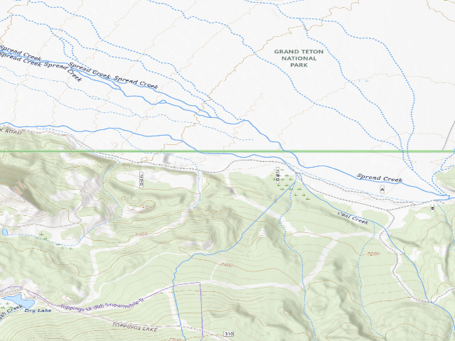 USGS topographic map of Toppings Spread 4S