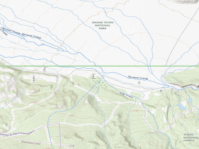 USGS topographic map of Toppings Spread 6S