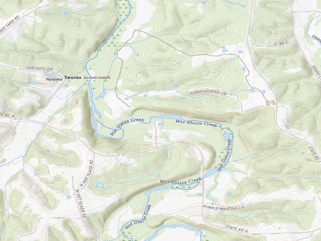 USGS topographic map of Toronto Springs Conservation Area