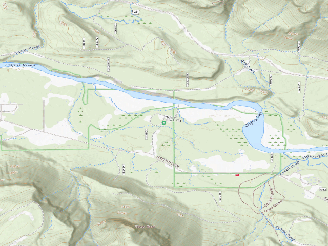 USGS topographic map of Tower Rock Cg