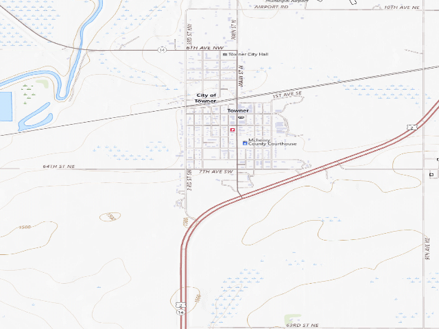 USGS topographic map of Towner City Park (Towner)