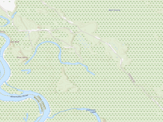USGS topographic map of Townsend WMA - Cowhouse Lake Campground