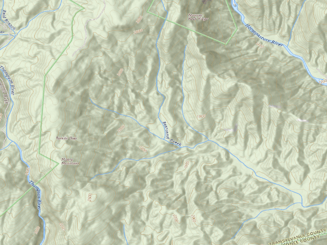 USGS topographic map of Toxaway Game Land camping area #3