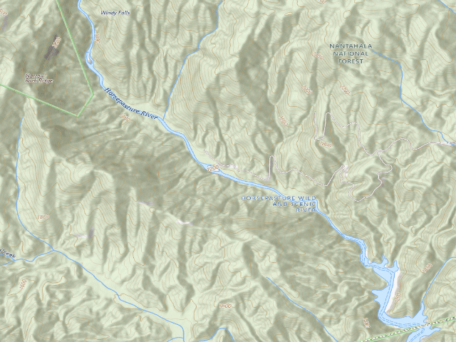 USGS topographic map of Toxaway Game Land camping area #4