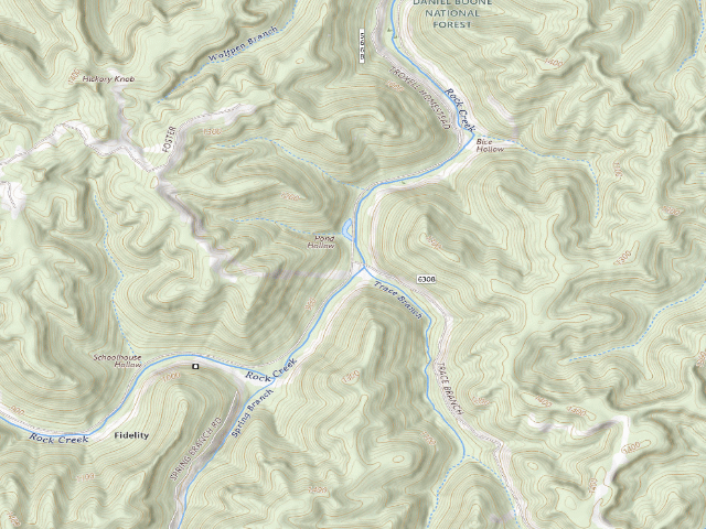 USGS topographic map of Trace Branch Camping Area