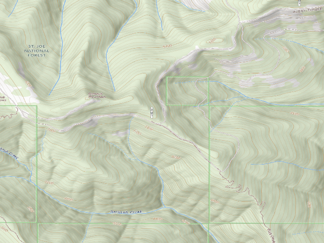 USGS topographic map of Trail 100 Trailhead
