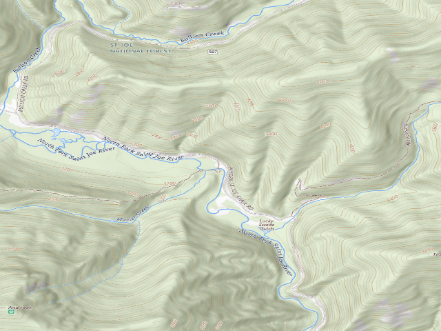 USGS topographic map of Trail 174 Trailhead
