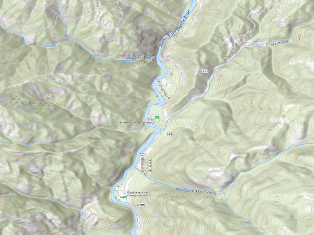 USGS topographic map of Trail Creek Campground