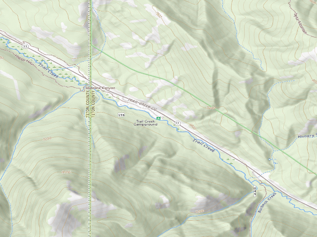 USGS topographic map of Trail Creek Campground