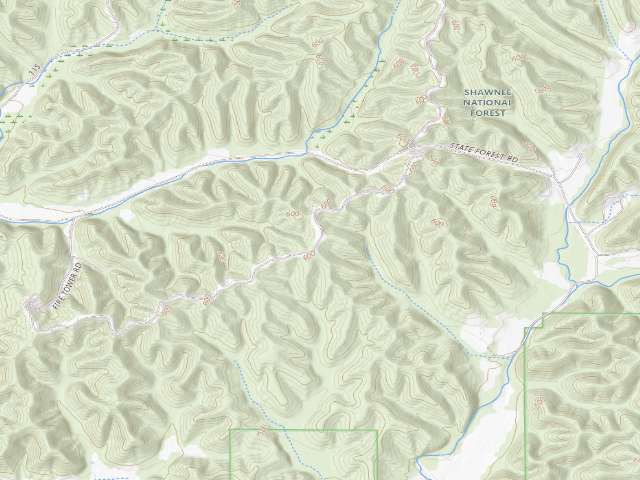 USGS topographic map of Trail of Tears State Forest - Campsite 10