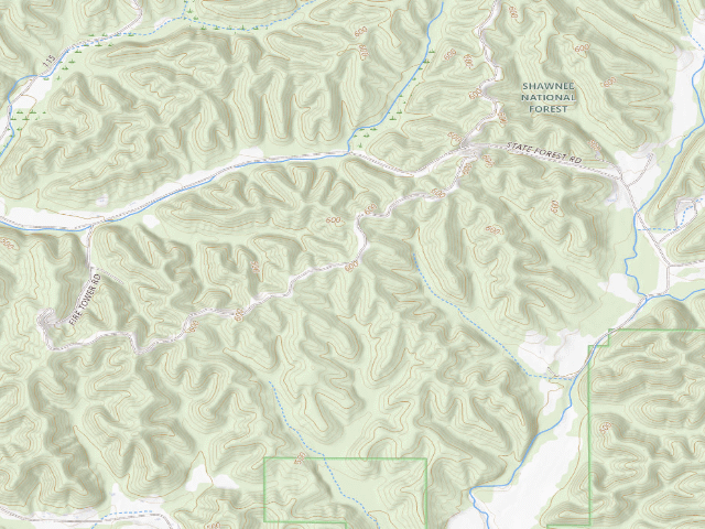 USGS topographic map of Trail of Tears State Forest - Campsite 11