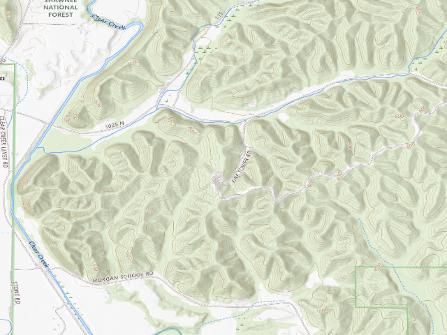 USGS topographic map of Trail of Tears State Forest - Campsite 12