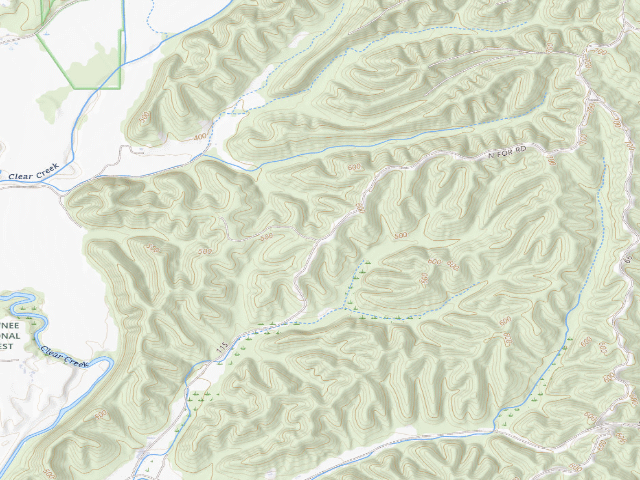 USGS topographic map of Trail of Tears State Forest - Campsite 3