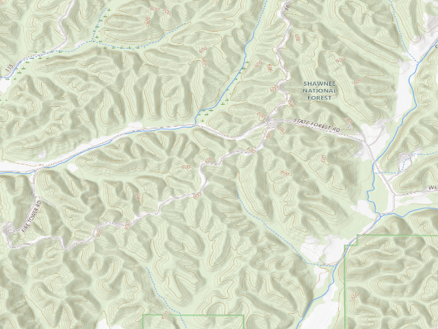 USGS topographic map of Trail of Tears State Forest - Campsite 9