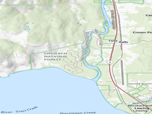 USGS topographic map of Trail River Cg, Gs