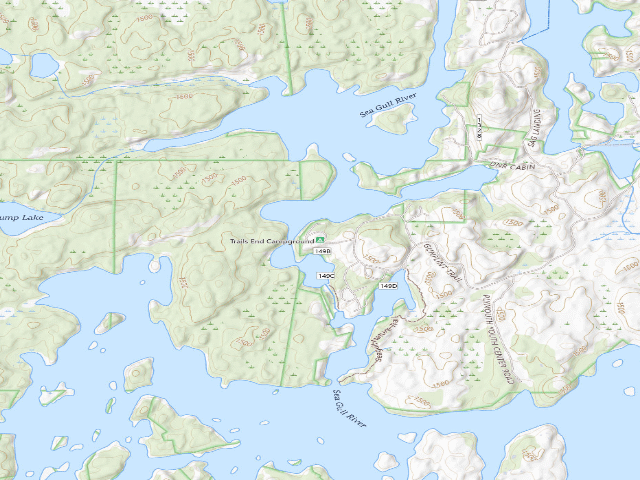 USGS topographic map of Trails End Campground