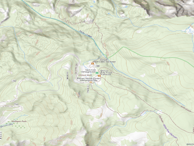 USGS topographic map of Trails End Campground