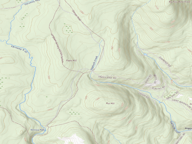 USGS topographic map of Trails End Campsite (Sundown Wild Forest)