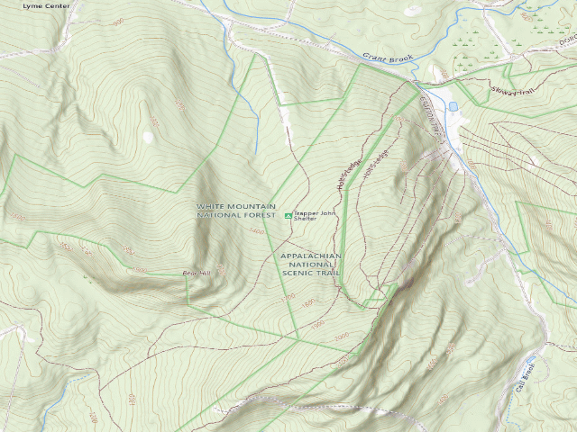USGS topographic map of Trapper John Shelter