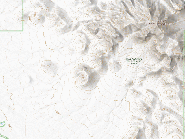 USGS topographic map of Tres Alamos Wilderness